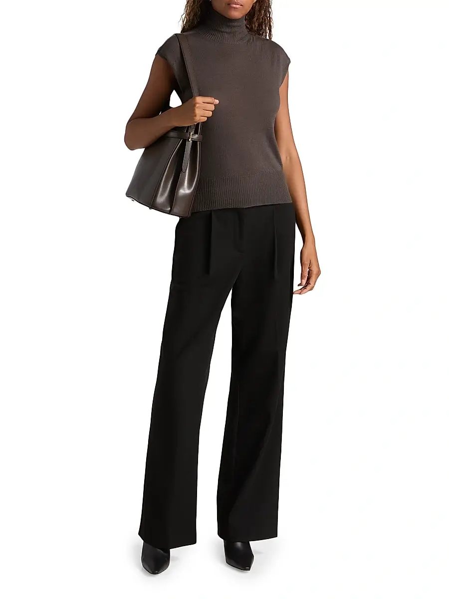 Rick Owens Women's Maglia Cashmere Cap-Sleeve Turtleneck | Thumbnail 2