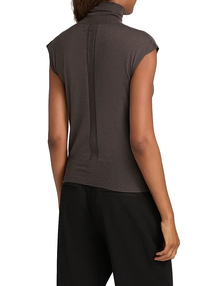Rick Owens Women's Maglia Cashmere Cap-Sleeve Turtleneck | Thumbnail 5
