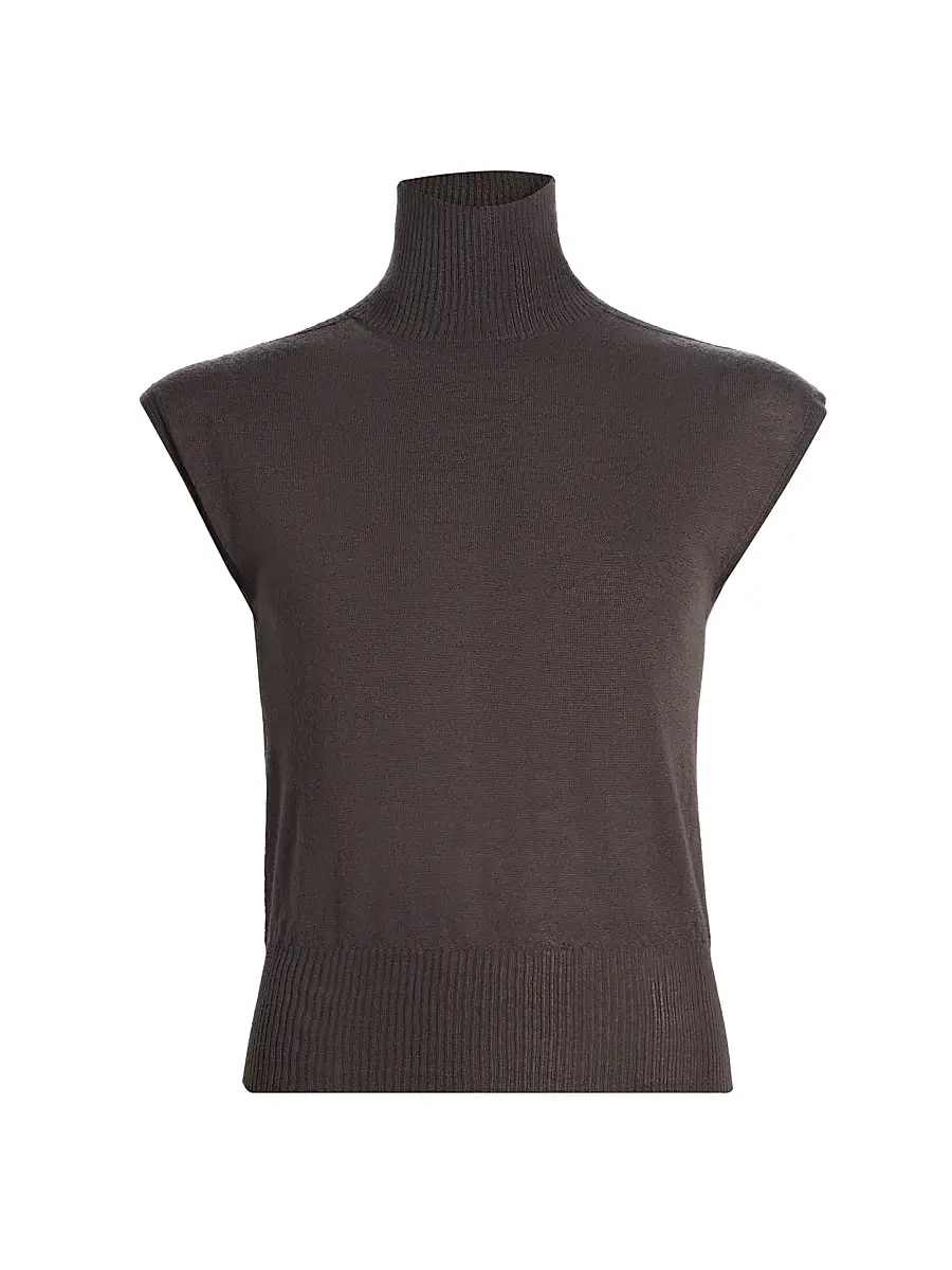 Rick Owens Women's Maglia Cashmere Cap-Sleeve Turtleneck