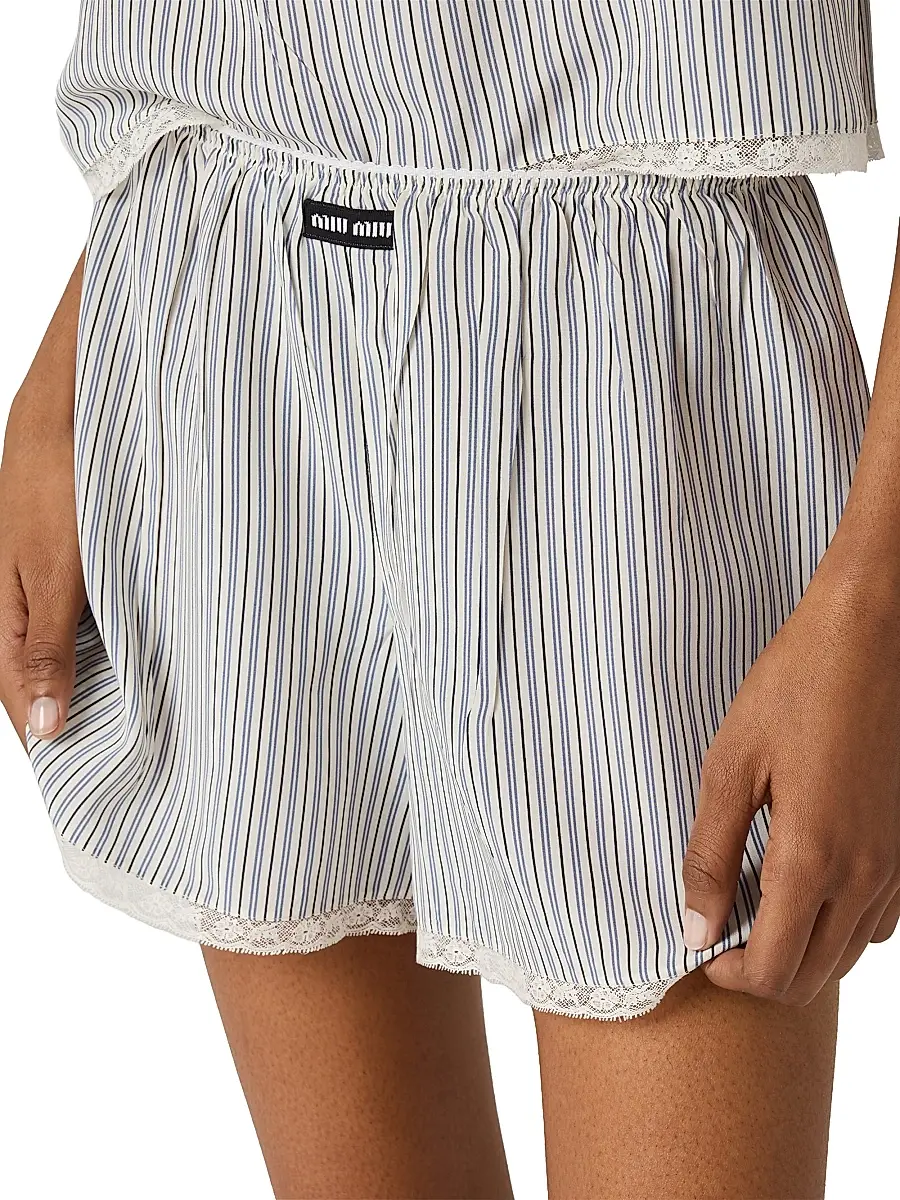 Miu Miu Women's Crepe De Chine Boxer Shorts | Thumbnail 4
