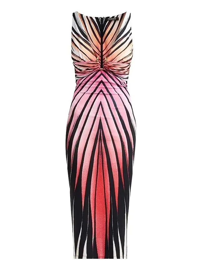 Women's Printed V-Neck Midi Dress Women's Printed V-Neck Midi Dress