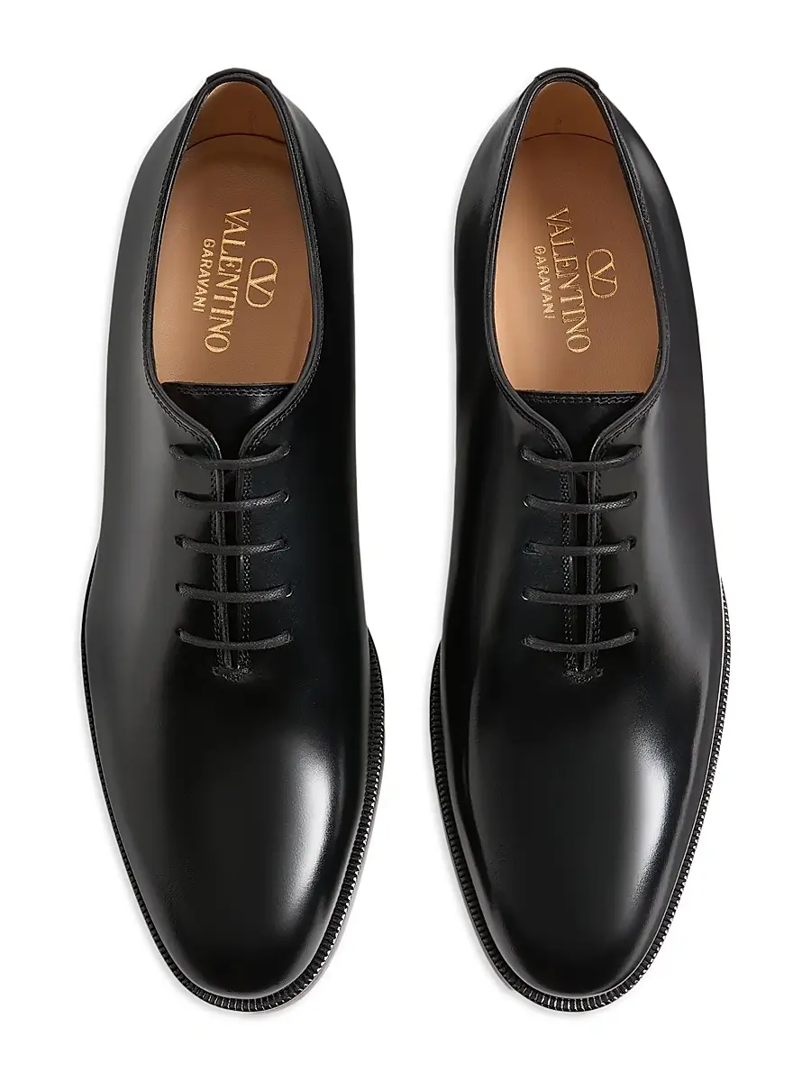 Valentino Men's Pas Des Dieux Oxfords in Leather - Black | Thumbnail 4