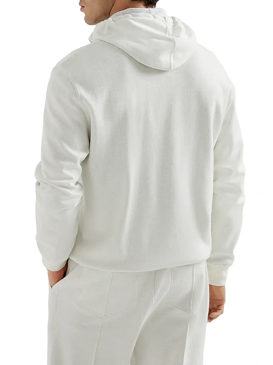 Brunello Cucinelli Men's Cashmere Blend French Terry Double Cloth Sweatshirt | Thumbnail 2 Brunello Cucinelli Men's Cashmere Blend French Terry Double Cloth Sweatshirt | Thumbnail 2