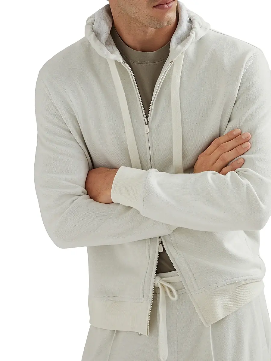 Brunello Cucinelli Men's Cashmere Blend French Terry Double Cloth Sweatshirt | Thumbnail 5 Brunello Cucinelli Men's Cashmere Blend French Terry Double Cloth Sweatshirt | Thumbnail 5