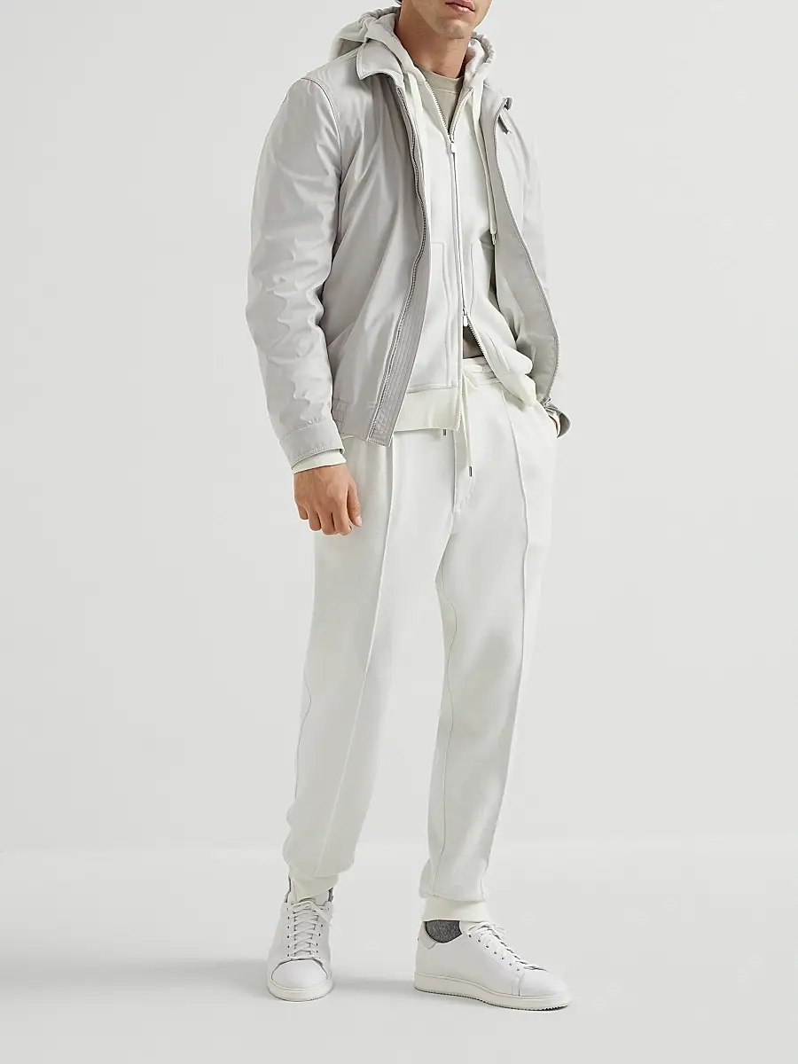 Brunello Cucinelli Men's Cashmere Blend French Terry Double Cloth Sweatshirt | Thumbnail 6 Brunello Cucinelli Men's Cashmere Blend French Terry Double Cloth Sweatshirt | Thumbnail 6