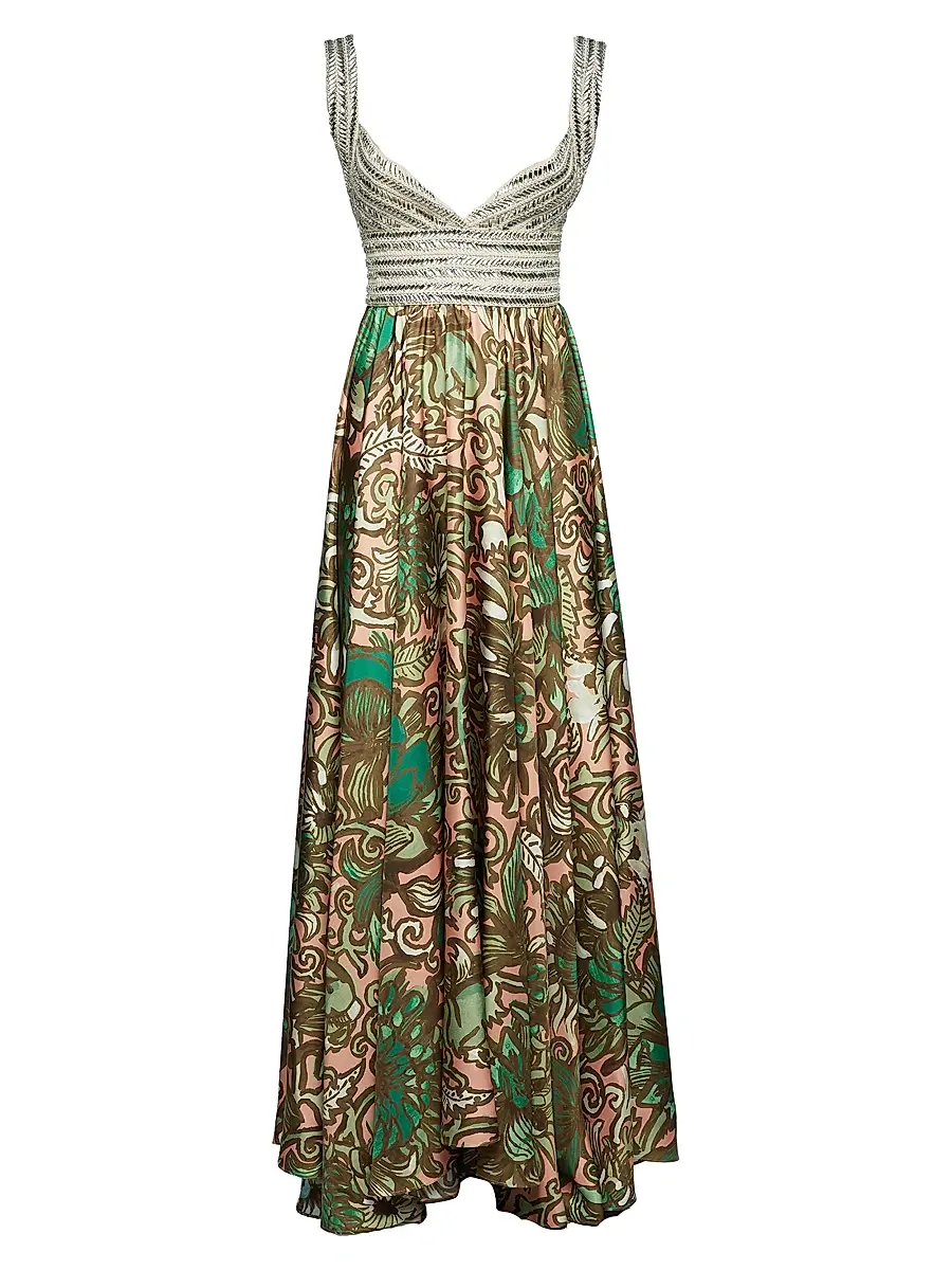 La DoubleJ Women's Vavavoom Dress - Anemone Pink Olive - Size Large | Image 1 La DoubleJ Women's Vavavoom Dress - Anemone Pink Olive - Size Large | Image 1