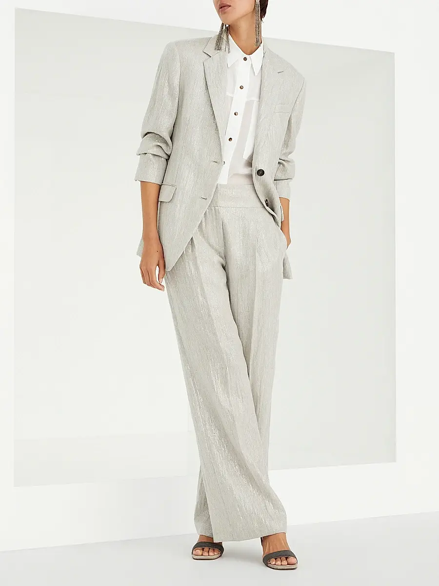 Brunello Cucinelli Women's Cotton Organza Shirt With Shiny Tab - White | Thumbnail 6 Brunello Cucinelli Women's Cotton Organza Shirt With Shiny Tab - White | Thumbnail 6