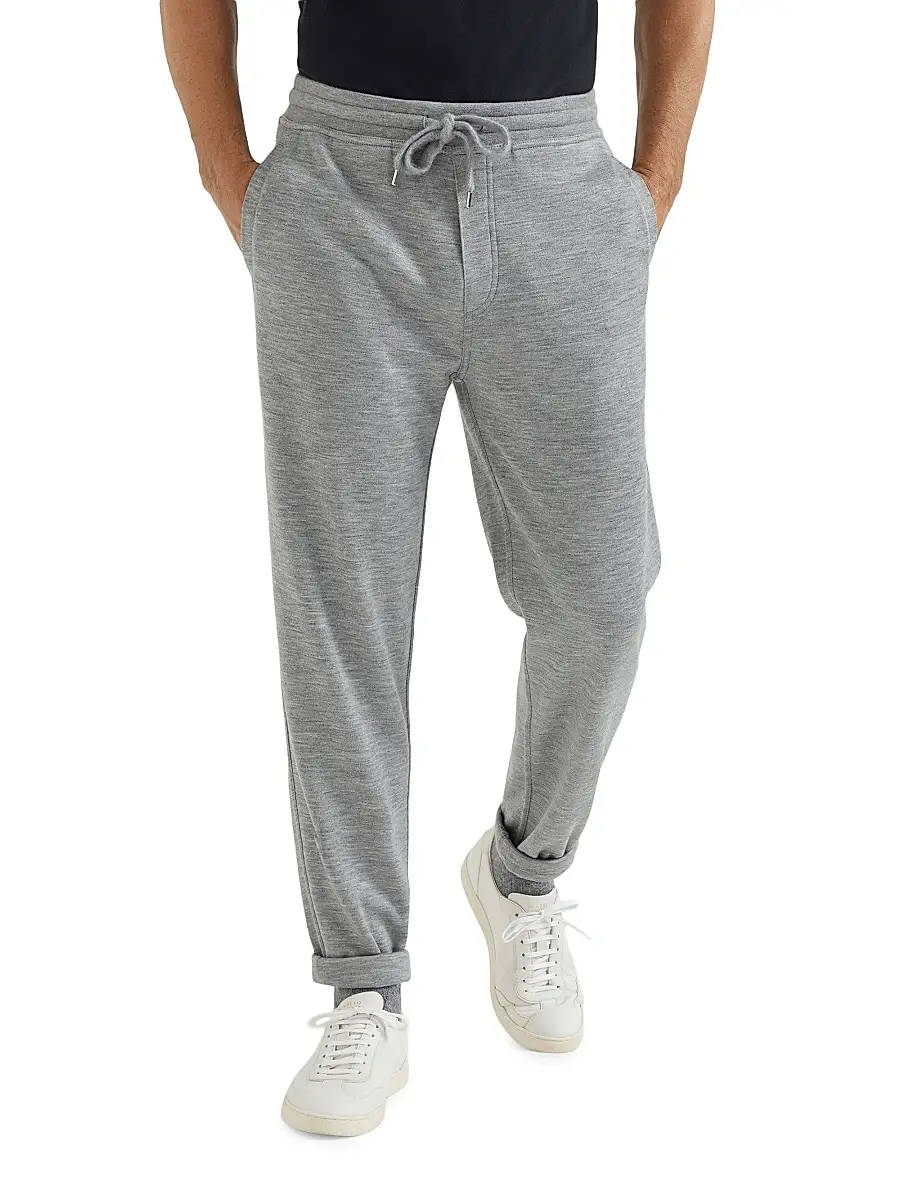 Brunello Cucinelli Men's Cashmere and Silk French Terry Trousers | Thumbnail 2 Brunello Cucinelli Men's Cashmere and Silk French Terry Trousers | Thumbnail 2