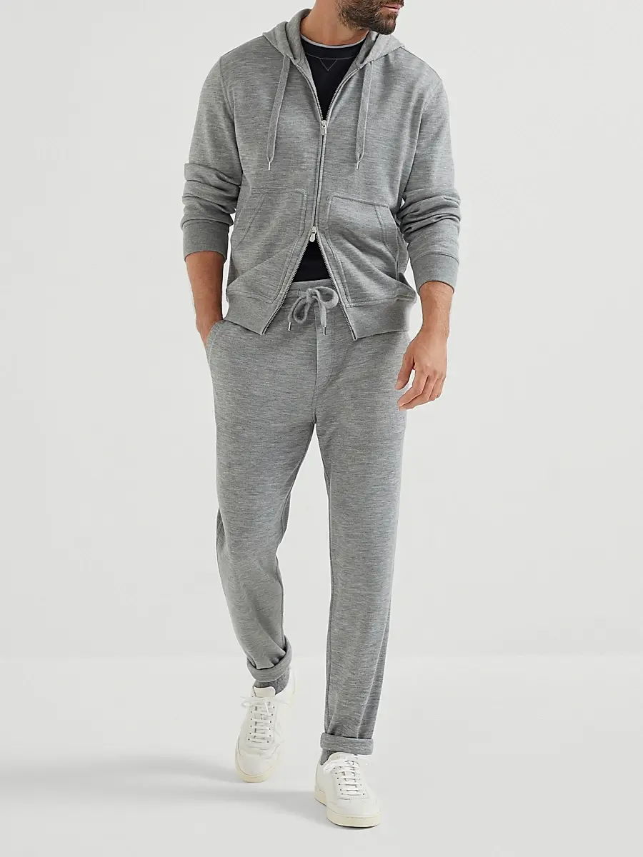 Brunello Cucinelli Men's Cashmere and Silk French Terry Trousers | Thumbnail 5 Brunello Cucinelli Men's Cashmere and Silk French Terry Trousers | Thumbnail 5