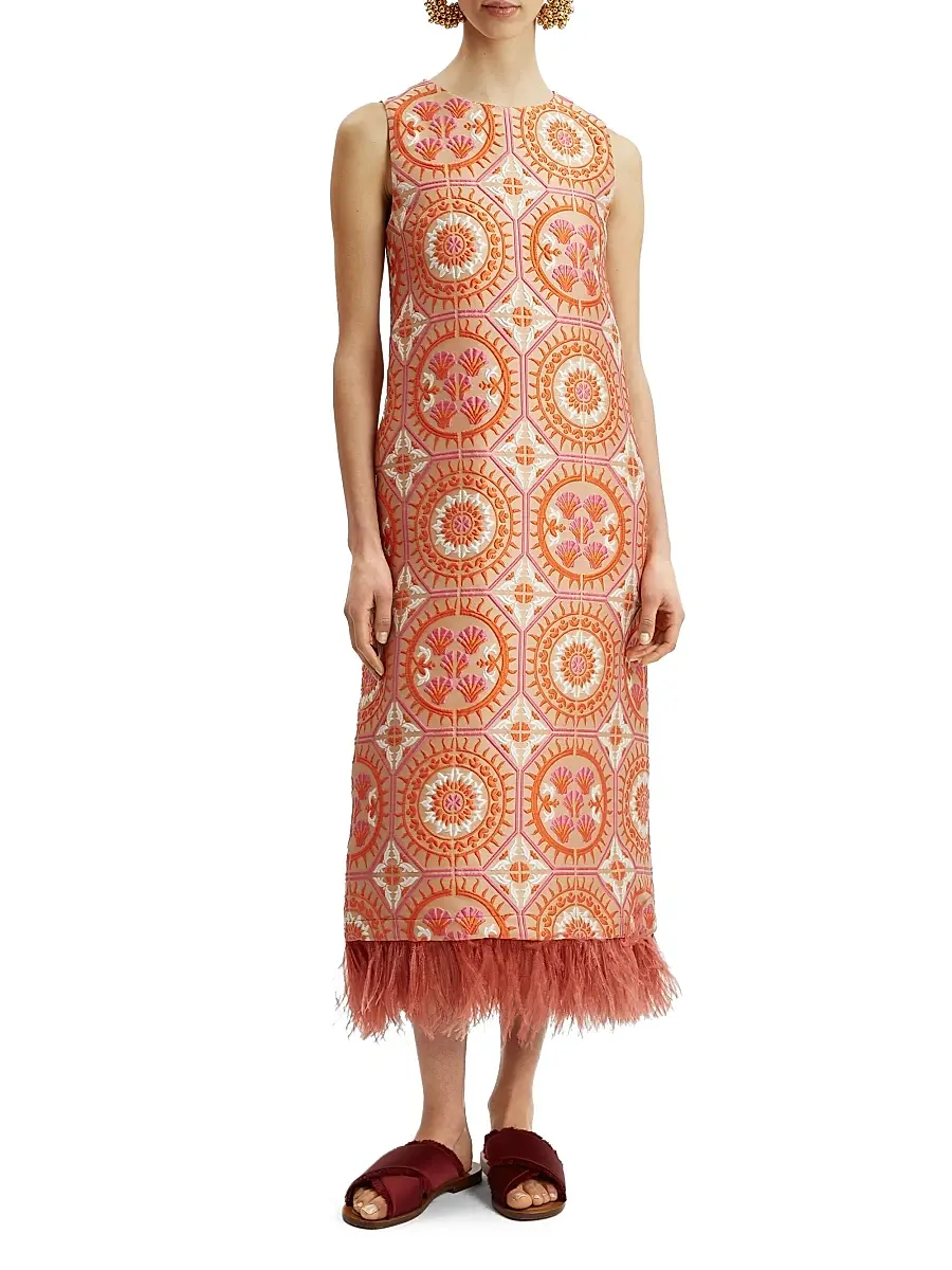 La DoubleJ Women's Column Dress with Feathers | Thumbnail 3 La DoubleJ Women's Column Dress with Feathers | Thumbnail 3
