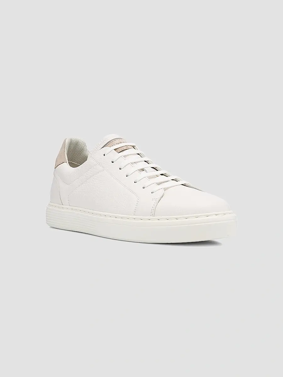 Brunello Cucinelli Men's Grain Leather Low-Top Sneakers | Thumbnail 3