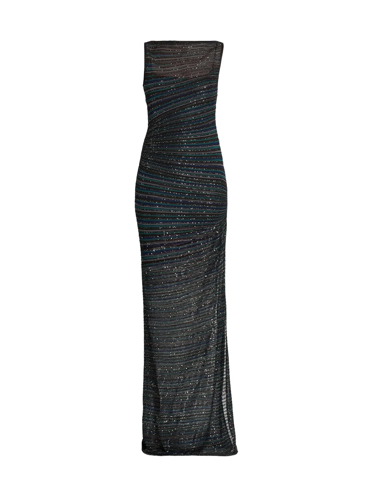 Women's Metallic Striped Knit Gown Women's Metallic Striped Knit Gown
