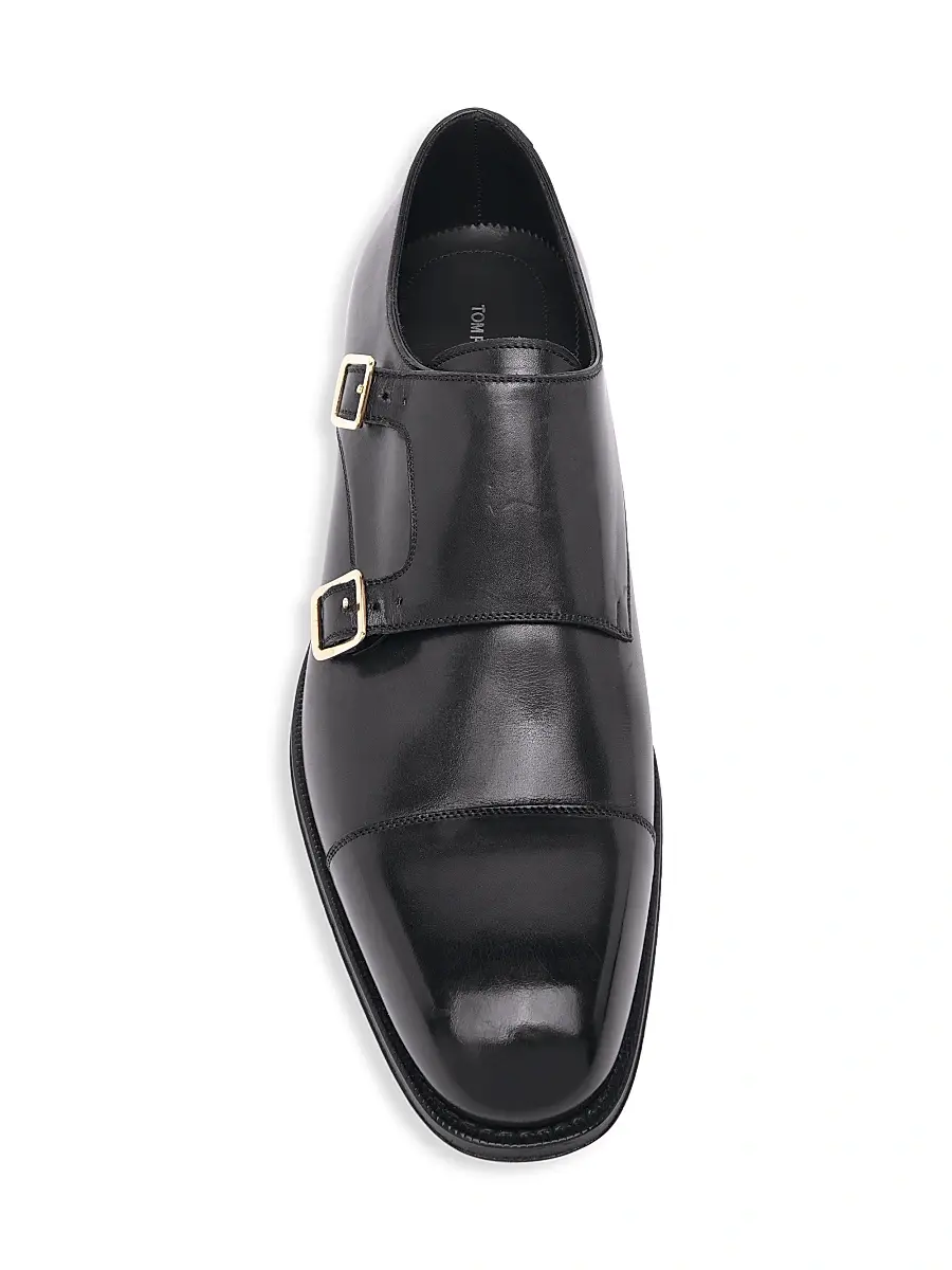 Tom Ford Men's Claydon Leather Double-Monk-Strap Shoes | Thumbnail 5 Tom Ford Men's Claydon Leather Double-Monk-Strap Shoes | Thumbnail 5