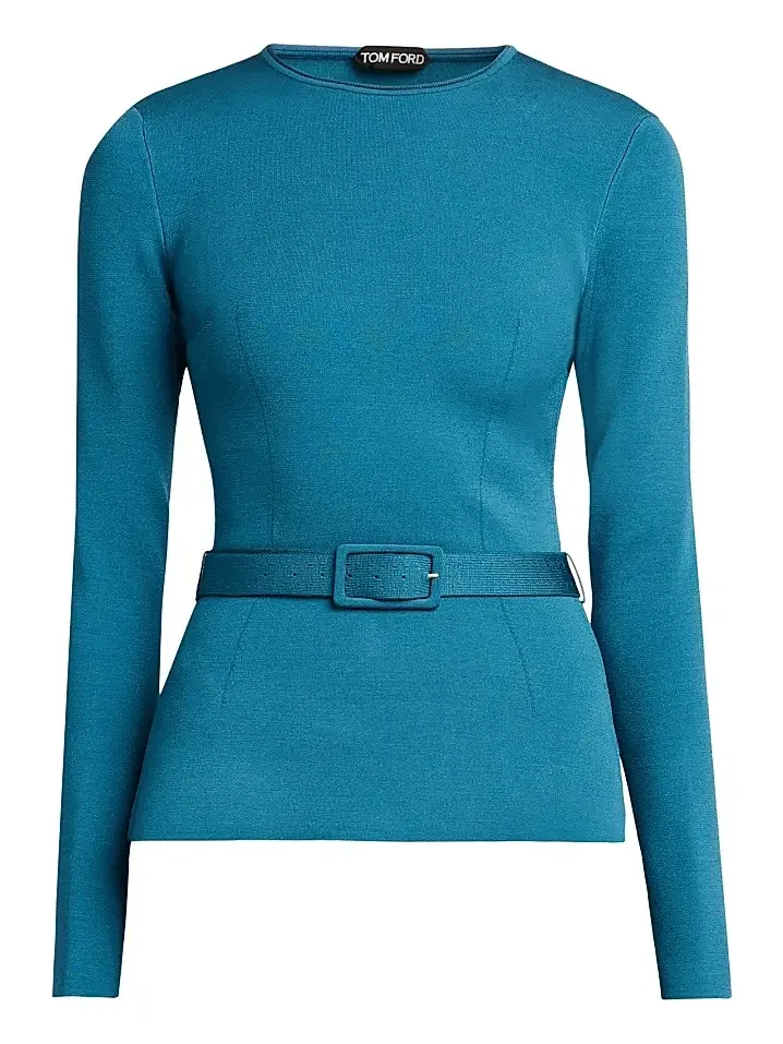 Women's Knit Belted Long-Sleeve Top Women's Knit Belted Long-Sleeve Top