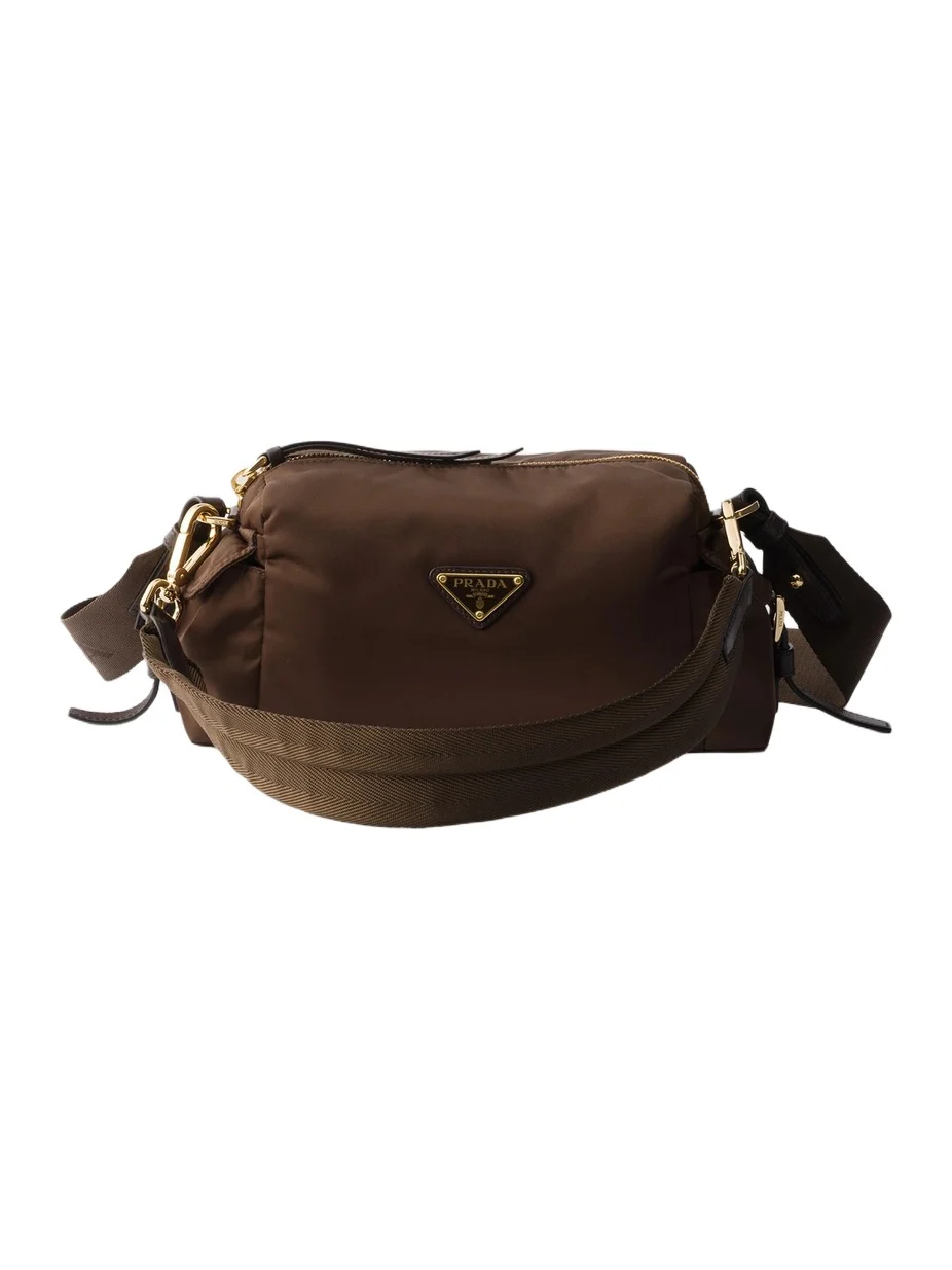 Women's Explore Small Re-Nylon and Leather Shoulder Bag