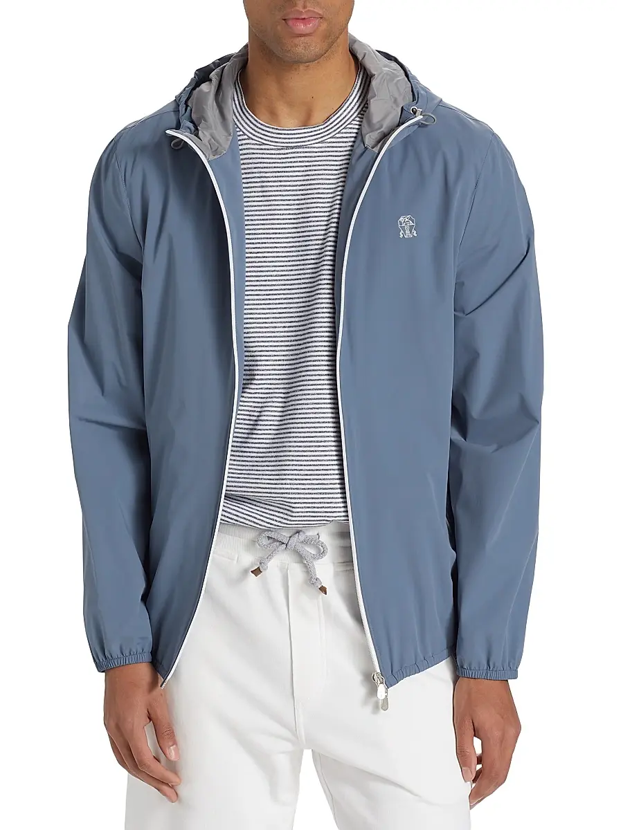 Brunello Cucinelli Men's Spa Windbreaker Jacket | Thumbnail 2 Brunello Cucinelli Men's Spa Windbreaker Jacket | Thumbnail 2