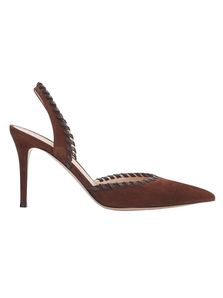 Gianvito Rossi Women's 85MM Suede Slingback Pumps - Brown Moka - Size 12 | Image 1 Gianvito Rossi Women's 85MM Suede Slingback Pumps - Brown Moka - Size 12 | Image 1
