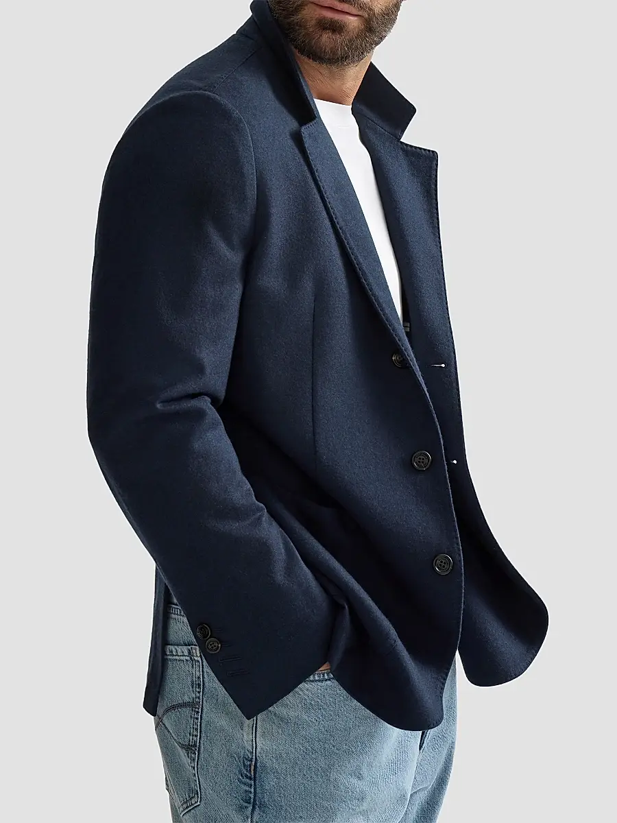 Brunello Cucinelli Men's Cashmere Jersey Blazer with Patch Pockets - Cobalt | Thumbnail 3 Brunello Cucinelli Men's Cashmere Jersey Blazer with Patch Pockets - Cobalt | Thumbnail 3