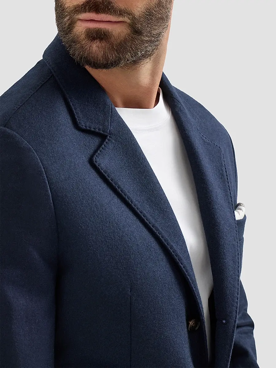 Brunello Cucinelli Men's Cashmere Jersey Blazer with Patch Pockets - Cobalt | Thumbnail 5 Brunello Cucinelli Men's Cashmere Jersey Blazer with Patch Pockets - Cobalt | Thumbnail 5