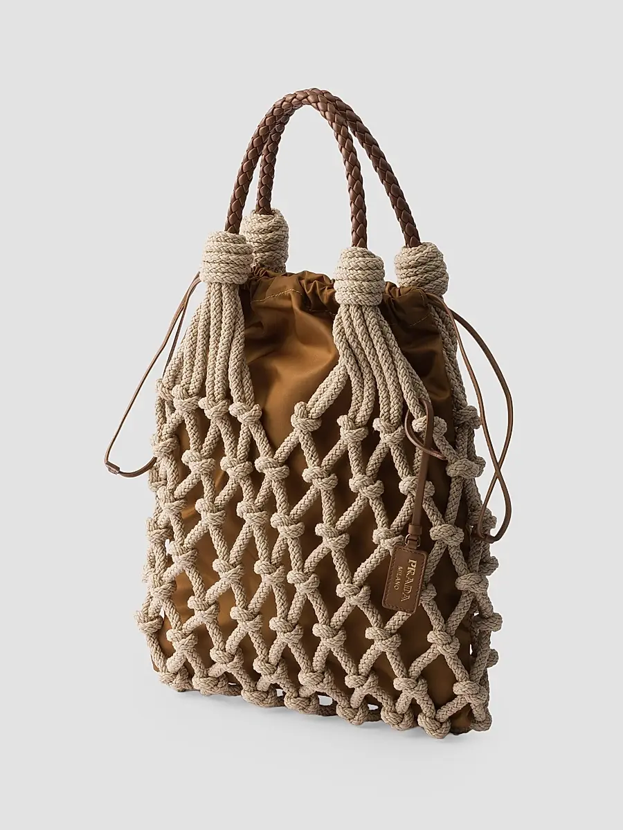 Prada Women's Noué Medium Cotton Macramé Shoulder Bag | Thumbnail 2 Prada Women's Noué Medium Cotton Macramé Shoulder Bag | Thumbnail 2