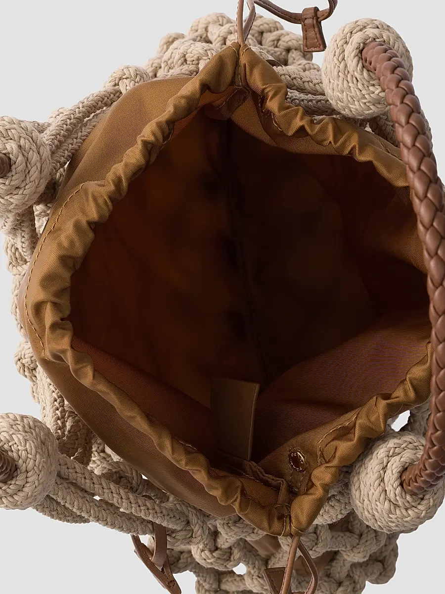 Prada Women's Noué Medium Cotton Macramé Shoulder Bag | Thumbnail 4 Prada Women's Noué Medium Cotton Macramé Shoulder Bag | Thumbnail 4