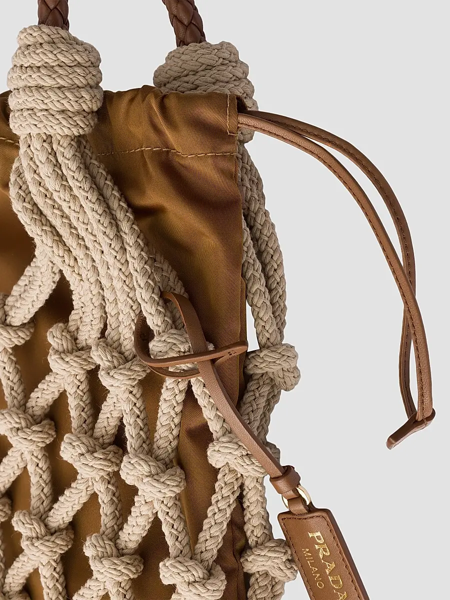 Prada Women's Noué Medium Cotton Macramé Shoulder Bag | Thumbnail 6 Prada Women's Noué Medium Cotton Macramé Shoulder Bag | Thumbnail 6