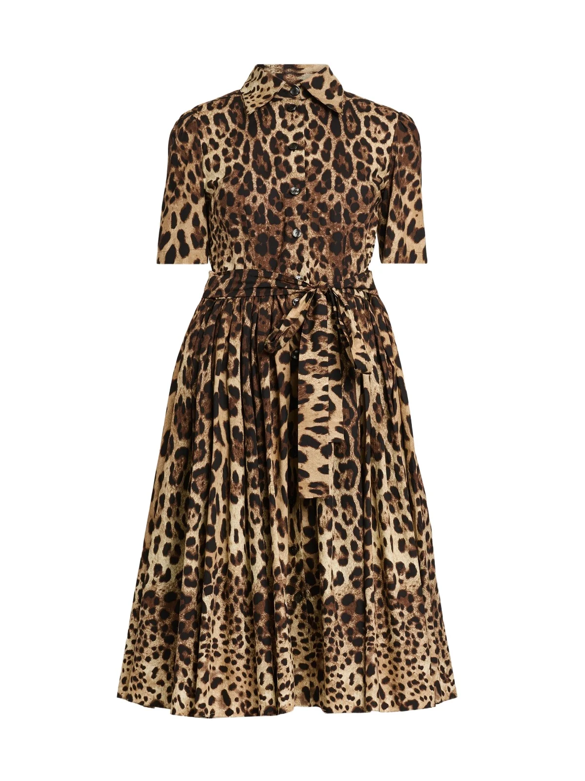 Women's Leopard Print Cotton Poplin Midi Shirtdress Women's Leopard Print Cotton Poplin Midi Shirtdress