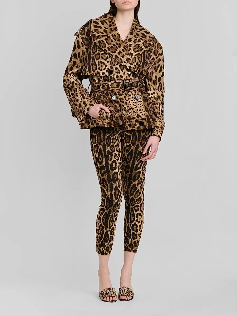 Dolce & Gabbana Women's Leopard Print Crop Leggings | Thumbnail 2 Dolce & Gabbana Women's Leopard Print Crop Leggings | Thumbnail 2