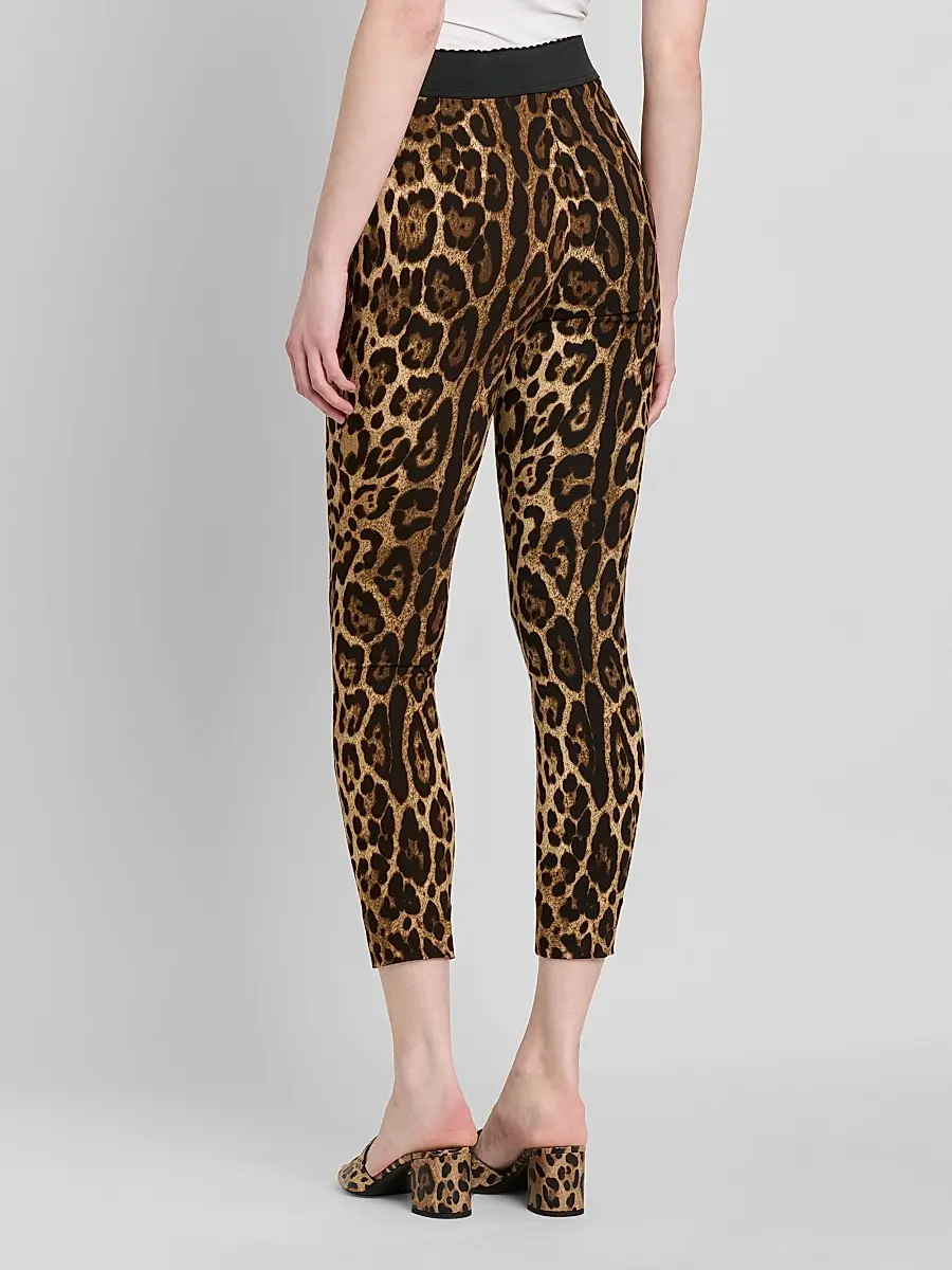 Dolce & Gabbana Women's Leopard Print Crop Leggings | Thumbnail 3 Dolce & Gabbana Women's Leopard Print Crop Leggings | Thumbnail 3