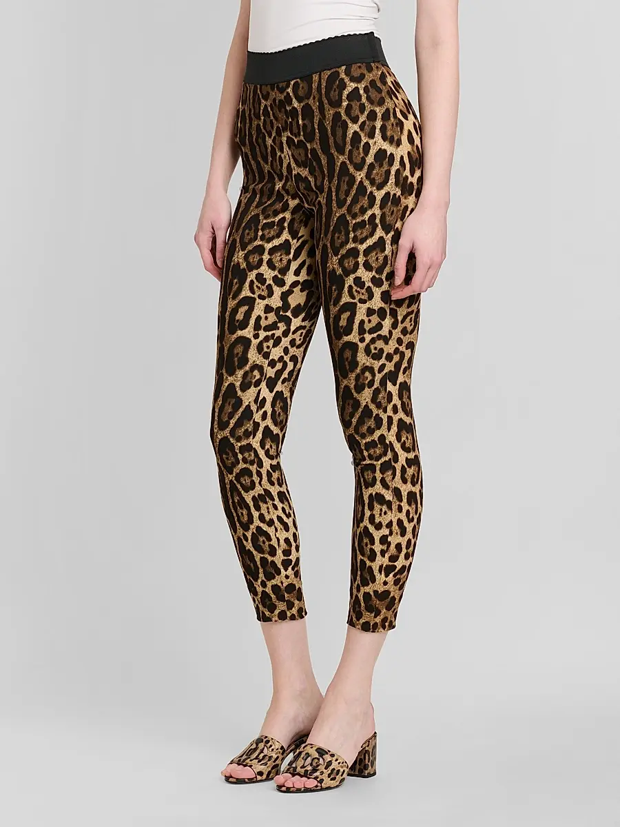 Dolce & Gabbana Women's Leopard Print Crop Leggings | Thumbnail 4 Dolce & Gabbana Women's Leopard Print Crop Leggings | Thumbnail 4