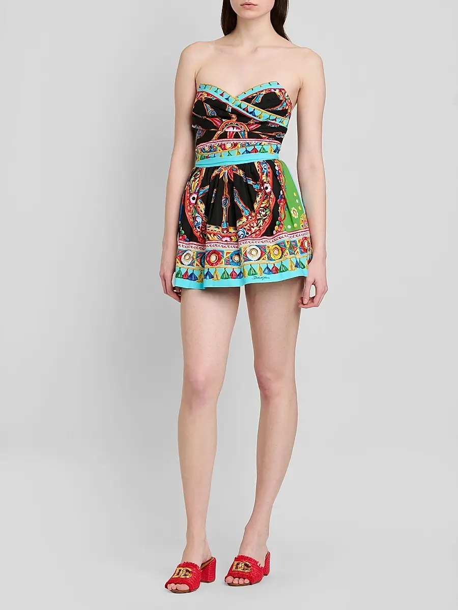 Dolce & Gabbana Women's Printed Cotton Mini Dress | Thumbnail 2