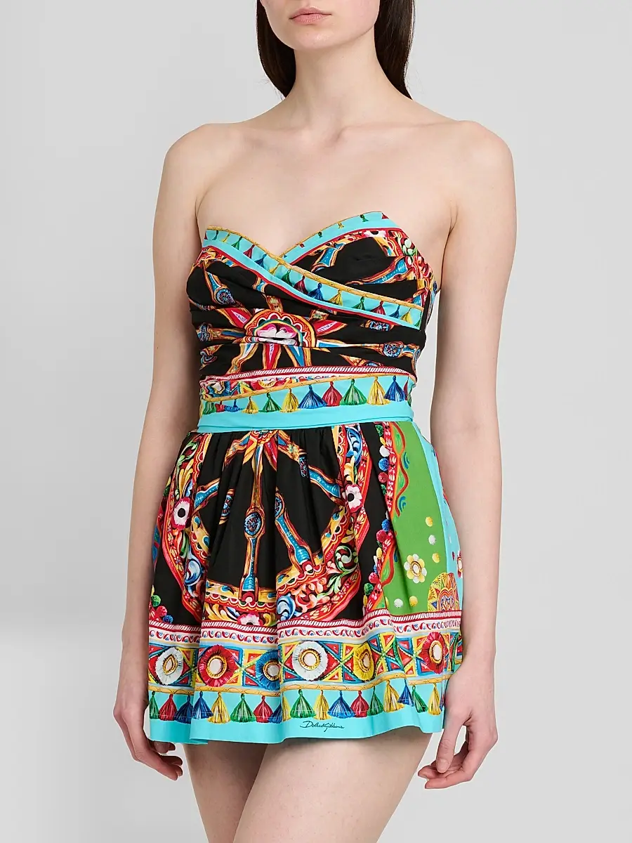 Dolce & Gabbana Women's Printed Cotton Mini Dress | Thumbnail 4