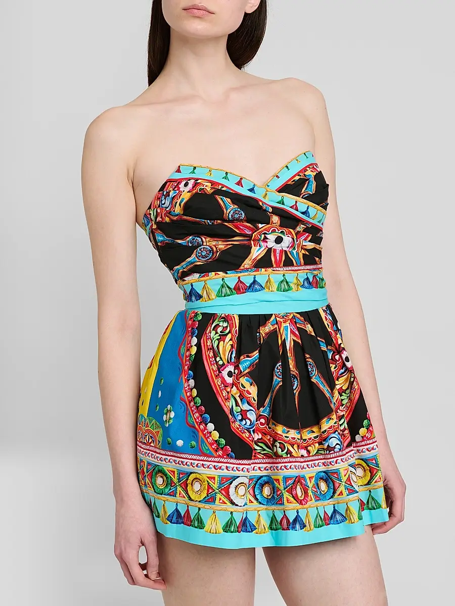Dolce & Gabbana Women's Printed Cotton Mini Dress | Thumbnail 5