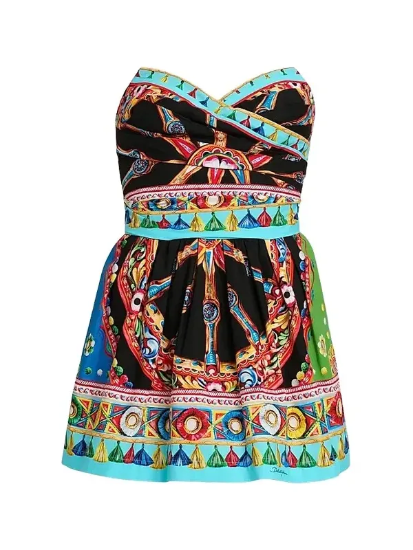 Women's Printed Cotton Mini Dress Women's Printed Cotton Mini Dress