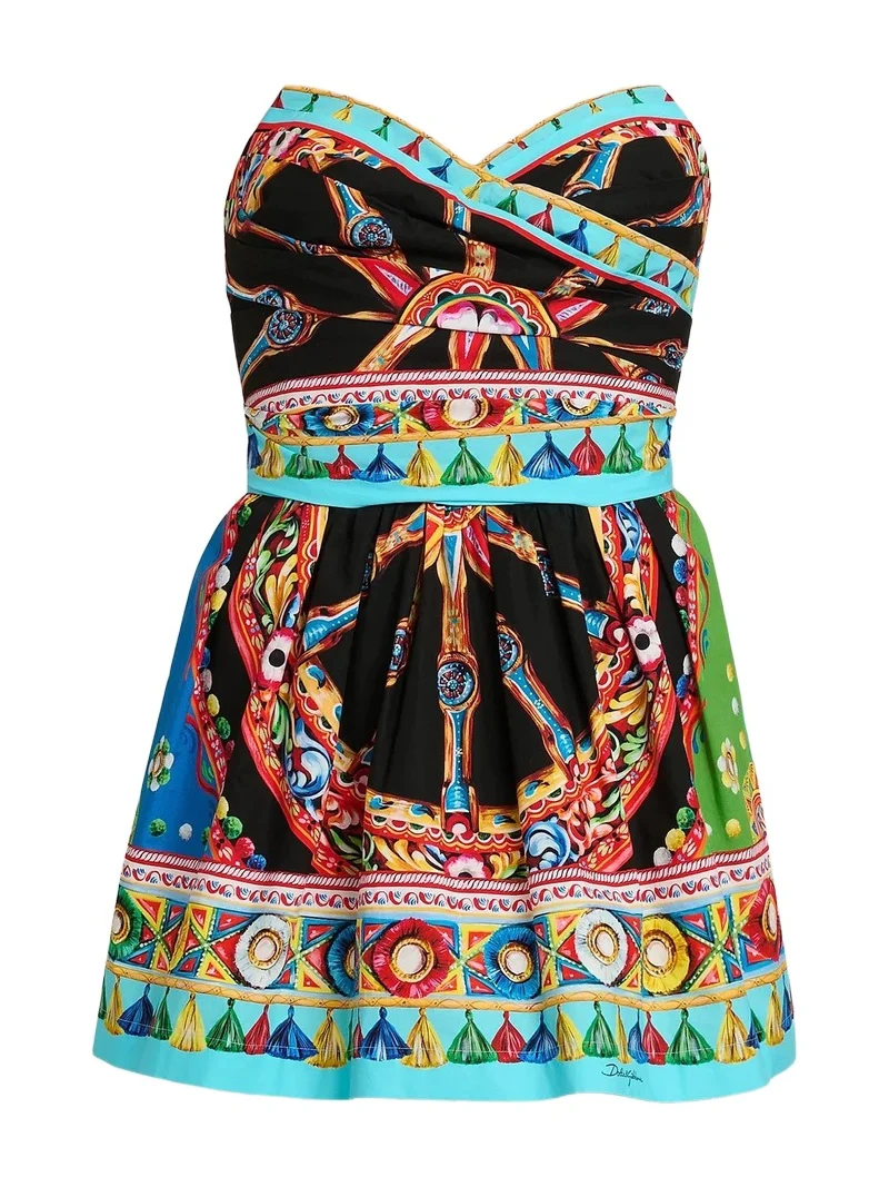 Women's Printed Cotton Mini Dress