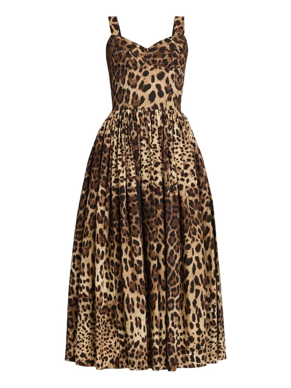 Women's Leopard-Print Cotton Midi Dress Women's Leopard-Print Cotton Midi Dress