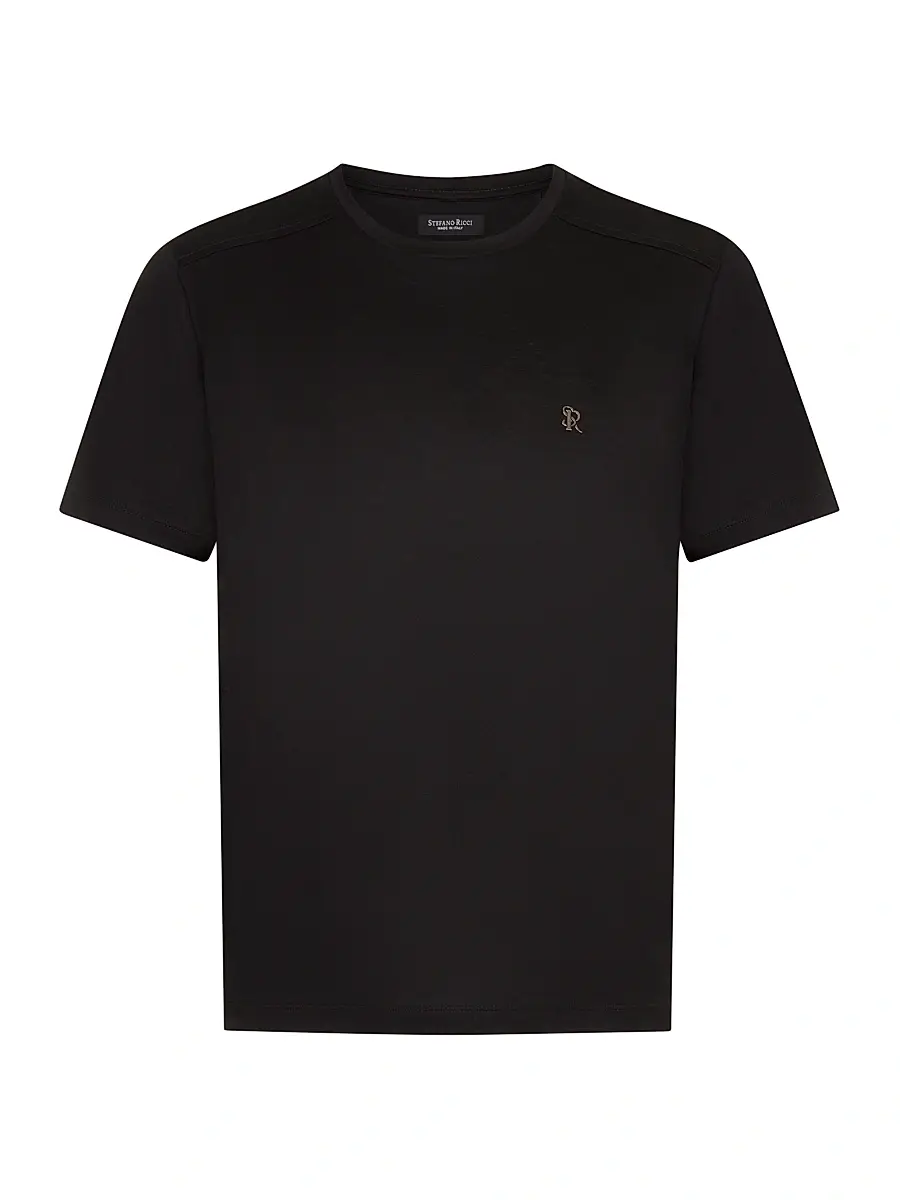 Stefano Ricci Men's Cotton T-Shirt - Black - Size Large | Image 1 Stefano Ricci Men's Cotton T-Shirt - Black - Size Large | Image 1
