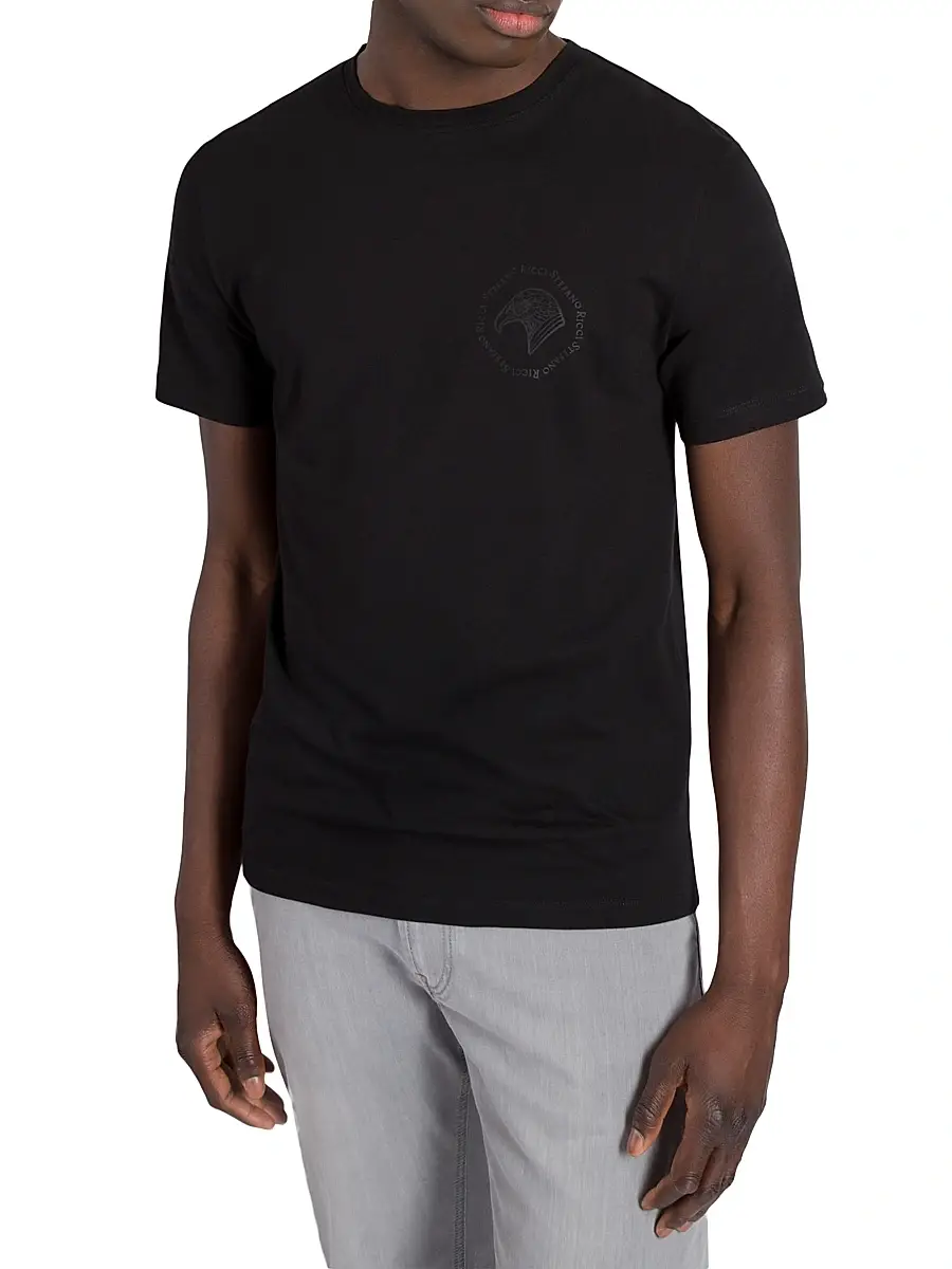 Stefano Ricci Men's Crewneck T-Shirt - Black | Thumbnail 2 Stefano Ricci Men's Crewneck T-Shirt - Black | Thumbnail 2