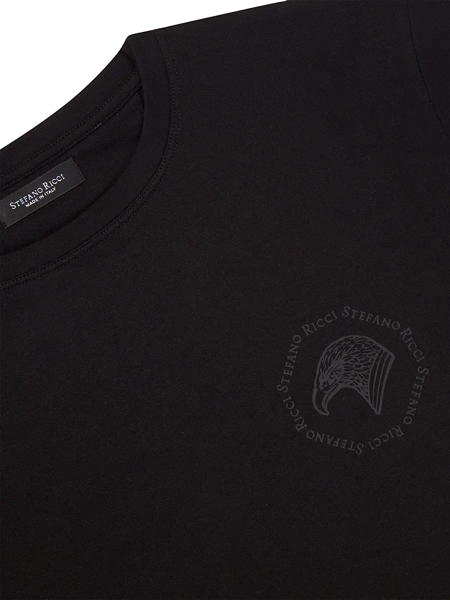 Stefano Ricci Men's Crewneck T-Shirt - Black | Thumbnail 5 Stefano Ricci Men's Crewneck T-Shirt - Black | Thumbnail 5