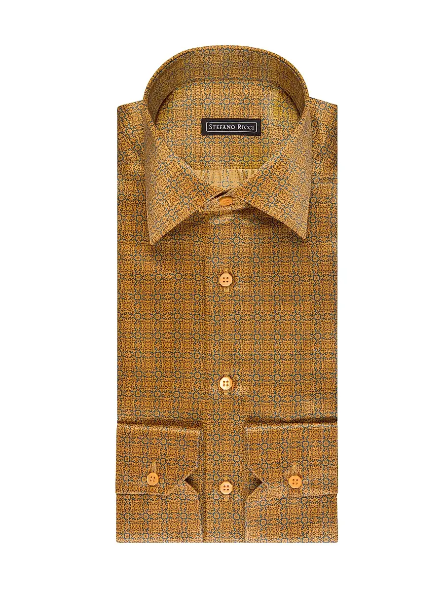 Stefano Ricci Men's Handmade Silk Dress Shirt - Brown - Size 17 | Image 1 Stefano Ricci Men's Handmade Silk Dress Shirt - Brown - Size 17 | Image 1