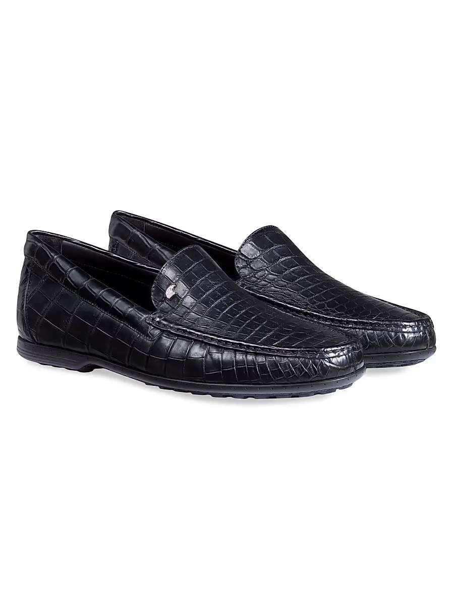 Stefano Ricci Men's Matted Crocodile Loafers | Thumbnail 2
