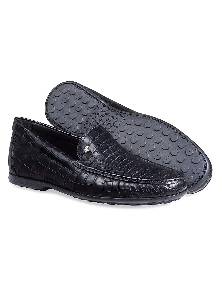 Stefano Ricci Men's Matted Crocodile Loafers | Thumbnail 3