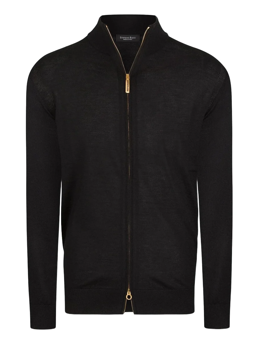 Men's Cashmere And Silk Knit Blouson Sweater Men's Cashmere And Silk Knit Blouson Sweater