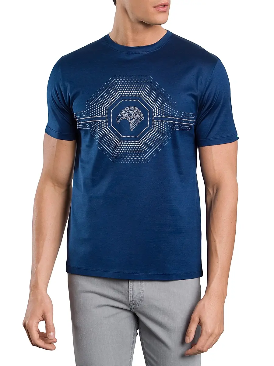 Stefano Ricci Men's T-Shirt - Dark Blue | Thumbnail 4