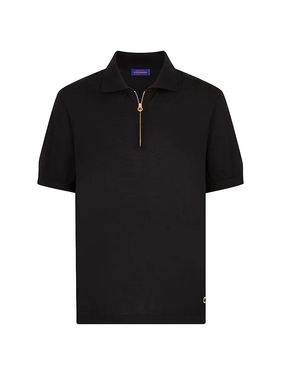Stefano Ricci Men's Knit Zipper Polo - Black - Size 50 | Image 1 Stefano Ricci Men's Knit Zipper Polo - Black - Size 50 | Image 1