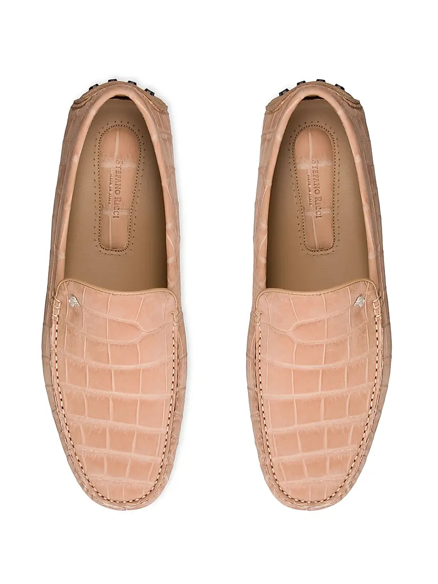 Stefano Ricci Men's Nubuck Crocodile and Calfskin Leather Loafers | Thumbnail 4 Stefano Ricci Men's Nubuck Crocodile and Calfskin Leather Loafers | Thumbnail 4