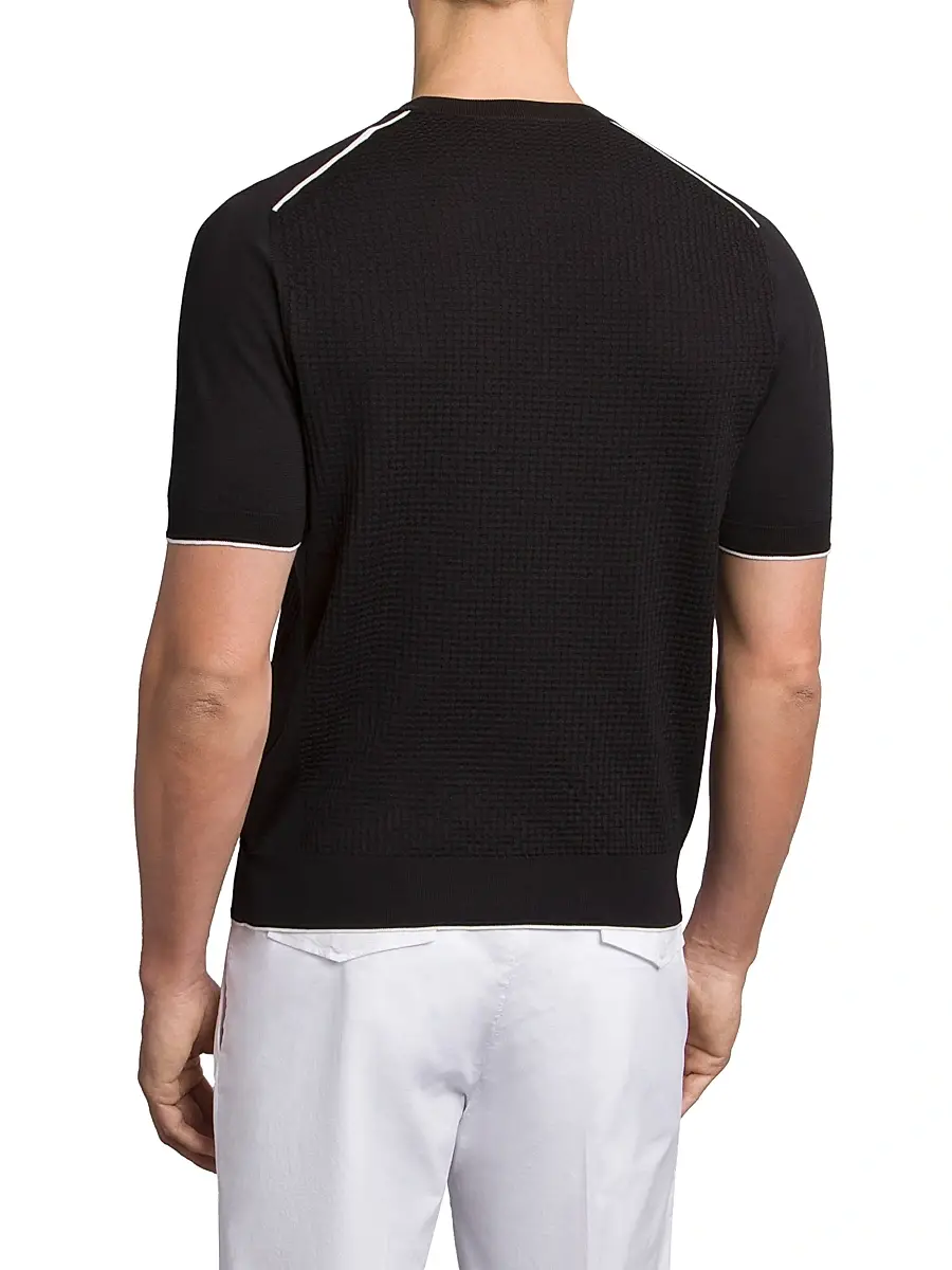 Stefano Ricci Men's Silk and Cotton Knit Crewneck Sweater | Thumbnail 3 Stefano Ricci Men's Silk and Cotton Knit Crewneck Sweater | Thumbnail 3