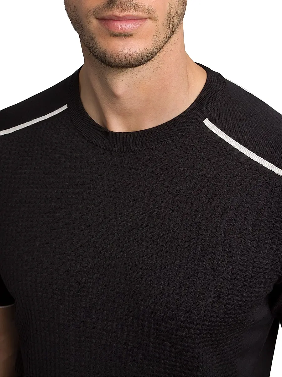 Stefano Ricci Men's Silk and Cotton Knit Crewneck Sweater | Thumbnail 4 Stefano Ricci Men's Silk and Cotton Knit Crewneck Sweater | Thumbnail 4