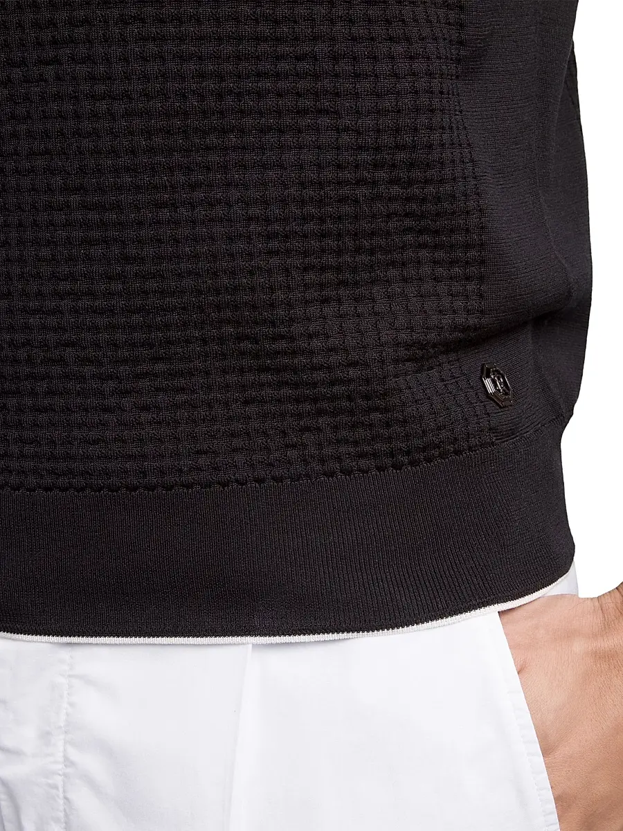 Stefano Ricci Men's Silk and Cotton Knit Crewneck Sweater | Thumbnail 5 Stefano Ricci Men's Silk and Cotton Knit Crewneck Sweater | Thumbnail 5