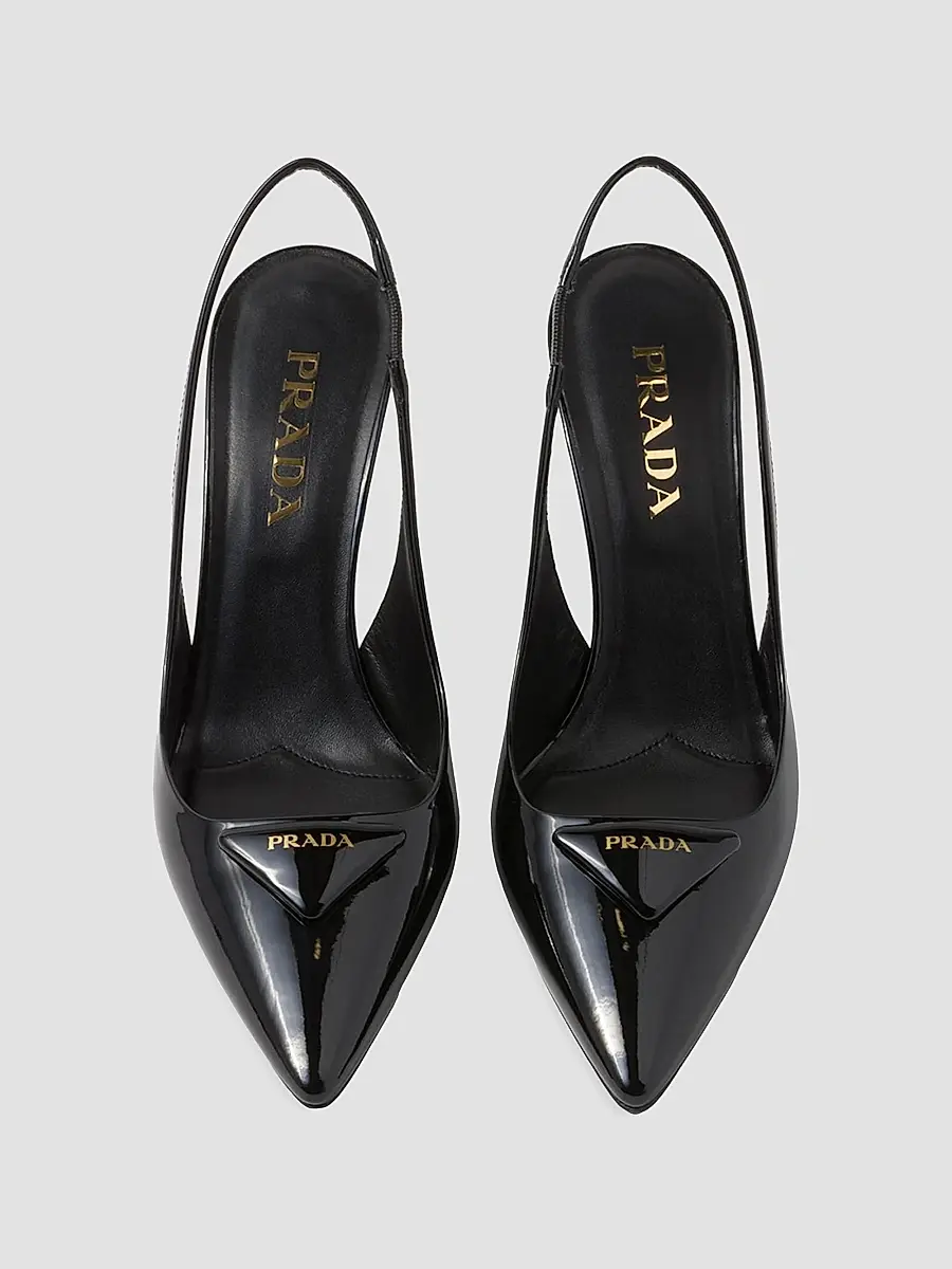 Prada Women's Patent Leather Slingback Pumps | Thumbnail 3